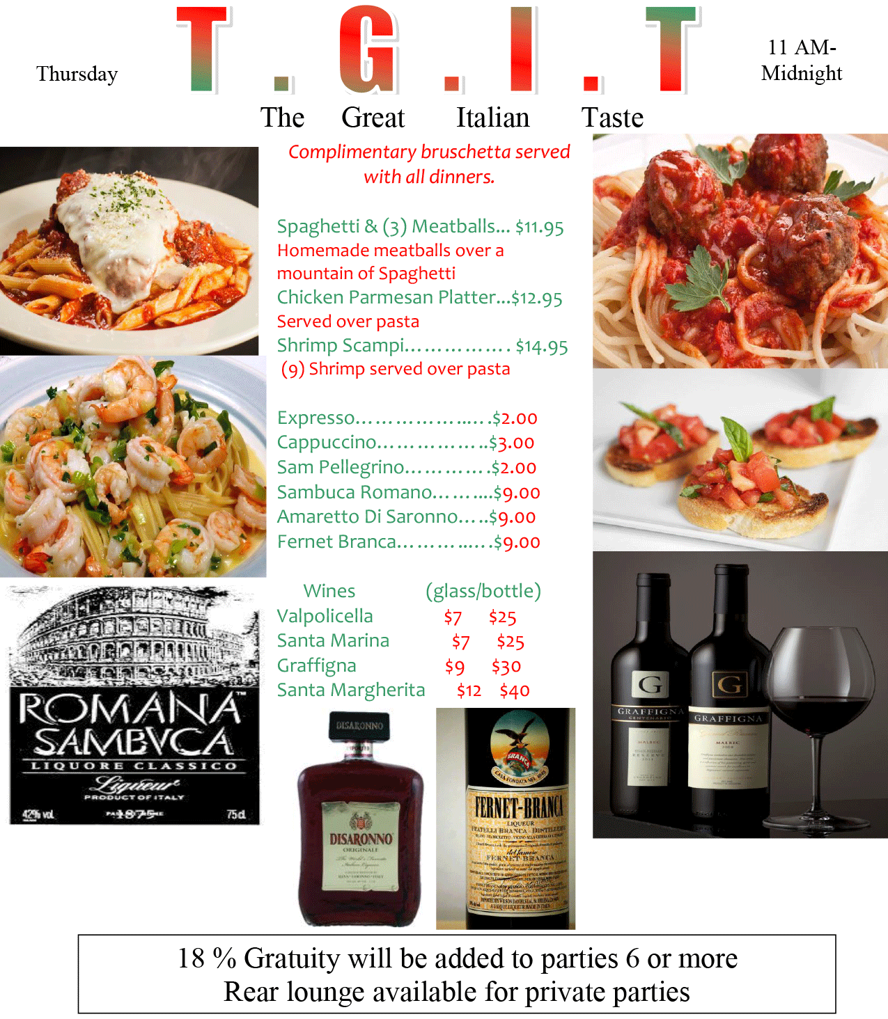Dinner Menu