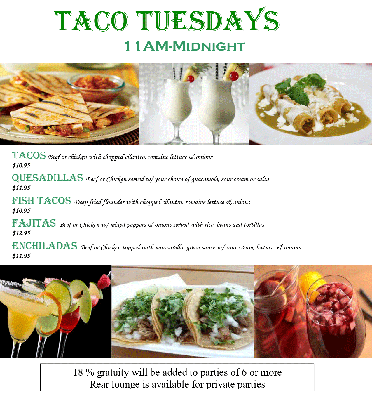 Dinner Menu